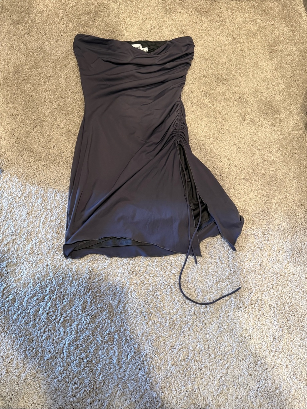 Princess Polly Black Strapless Ruched Side-Tie Dress